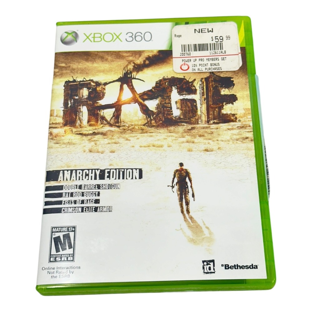 RAGE Anarchy Edition Xbox 360 2011 3 Disc Set w Inserts Untested